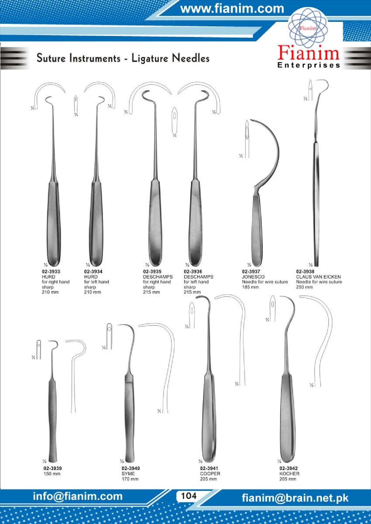 Suture Instruments, Needles, Probes Applicators, Pocket Instruments Set.