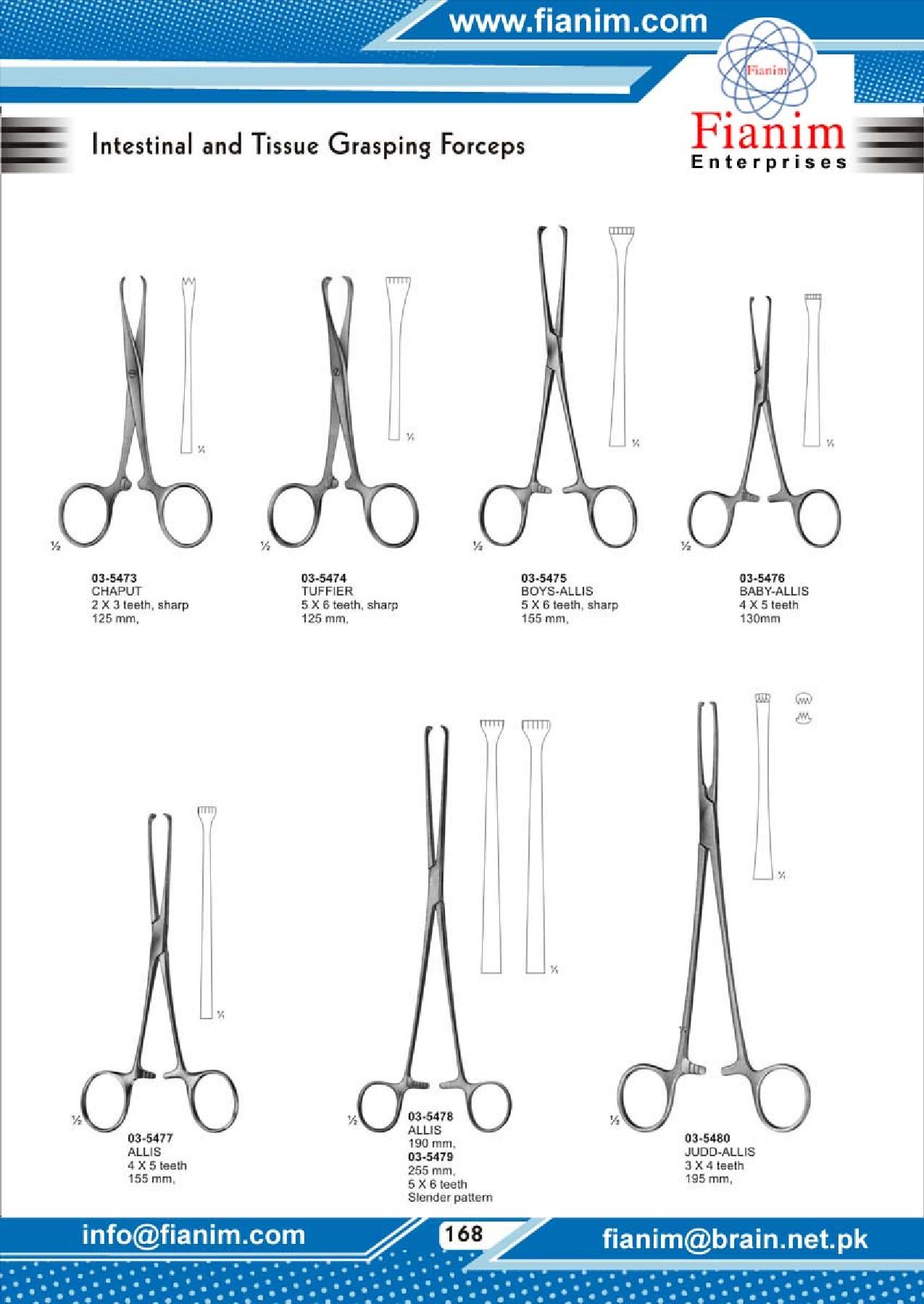Forceps, Intestinal Clamps, Specula, Biopsy Forceps, Anuscopes