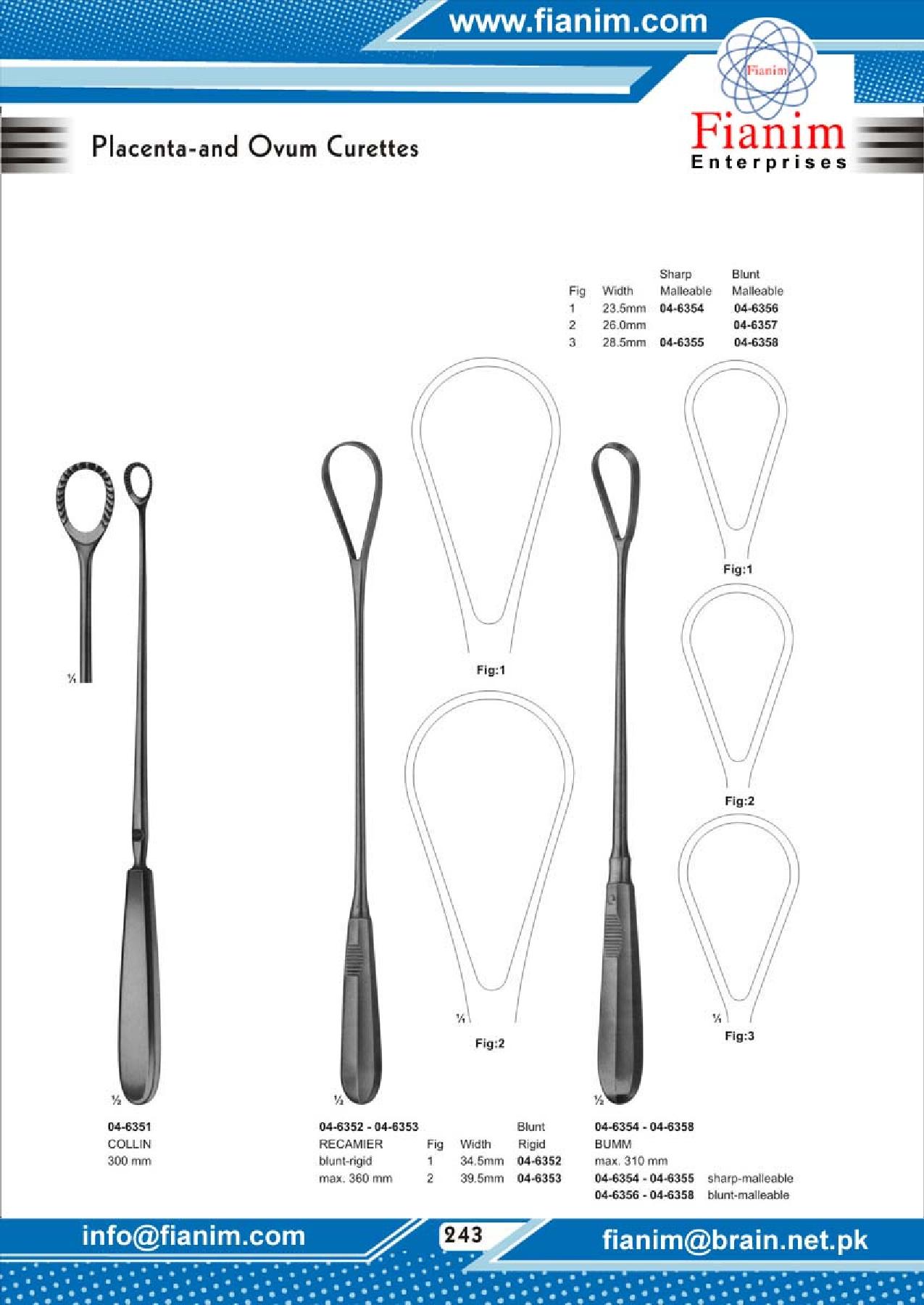Biopsy Instruments Utrine Curettes / Scoops