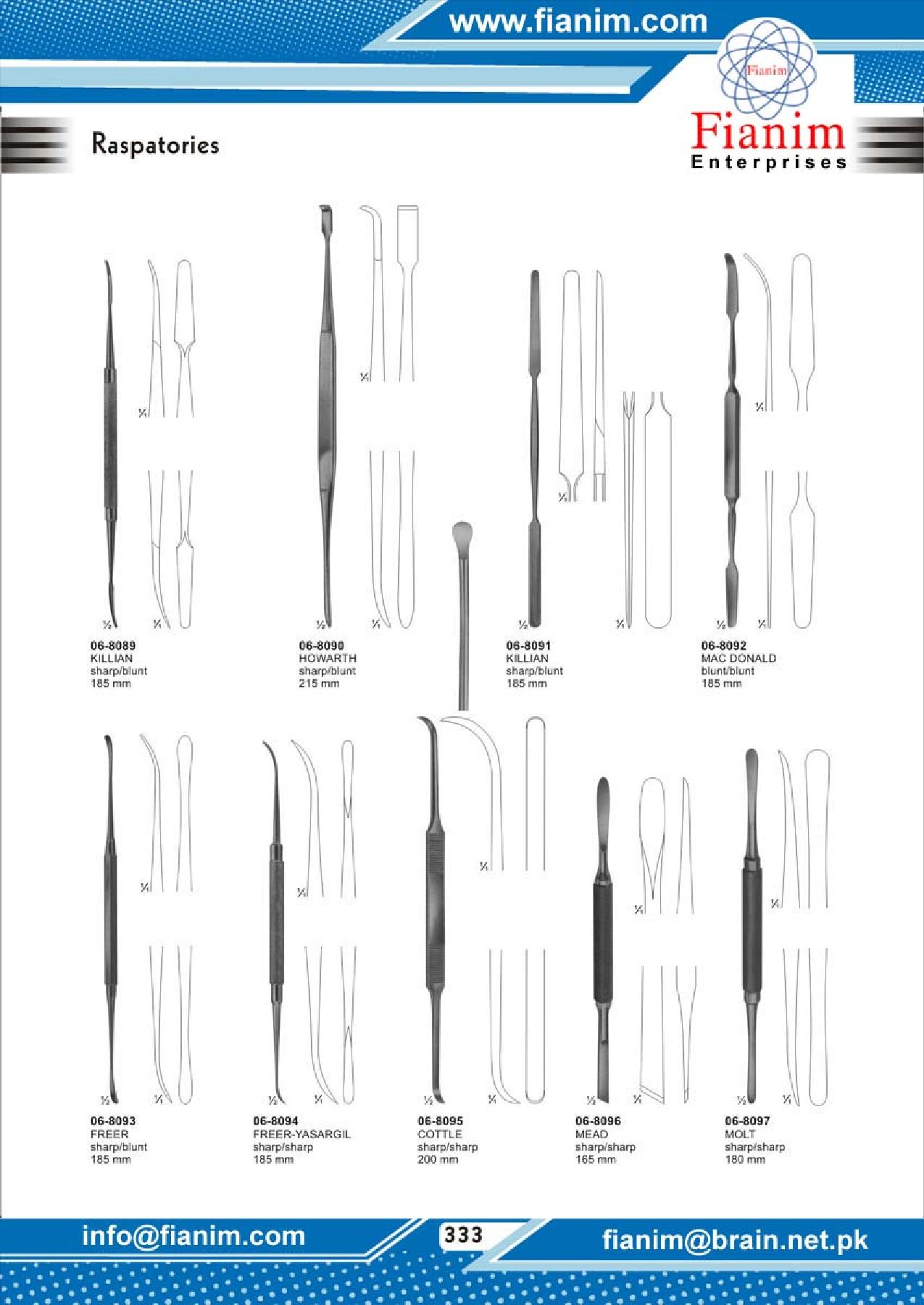 Amputation, Elevators , Saws, Raspatories, Bone Livers, Bone Files & Curettes