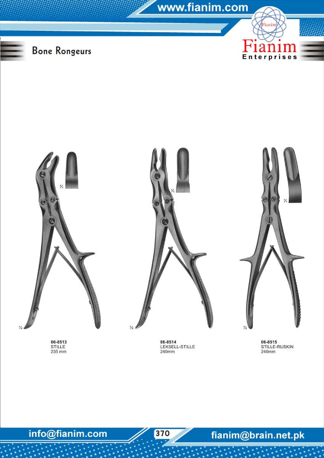 Mallets, Tampers, Chisels, Gauges, Bone Holding Forceps, Bone Rongeurs, Bone Cutting Forceps, Meniscus Instruments